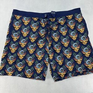 Section 119 Grateful‎ Dead Board Shorts Men's 44 Navy Tropical Surf Bear Skull